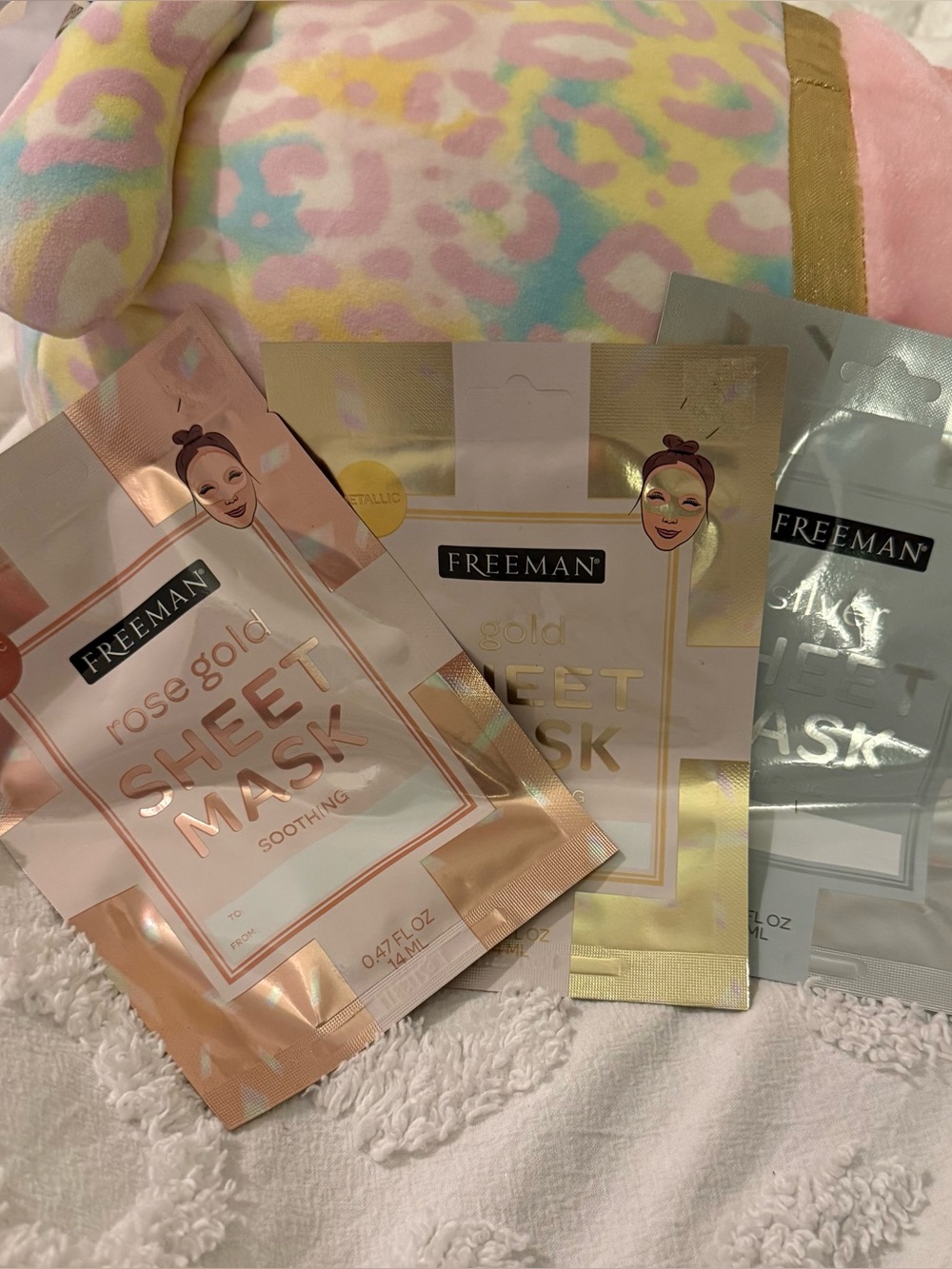 3 freeman metallic face sheet masks